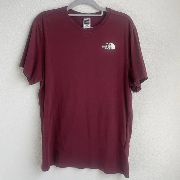 The North Face Mens Medium Shirt Mens North Face Logo Graphic Tee Mens Burgundy - Picture 5 of 5